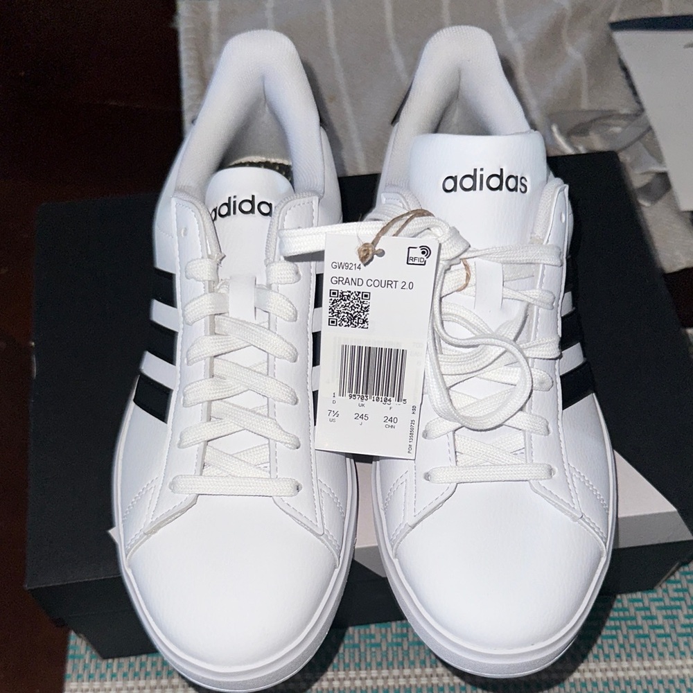 Adidas Grand Court 2.0 White and Black Shoes